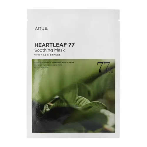 Anua - Heartleaf 77% Soothing Sheet Mask - Feuchtigkeitsspendende und lindernde Maske mit 77% Heartleaf-Extrakt -1stk./25ml