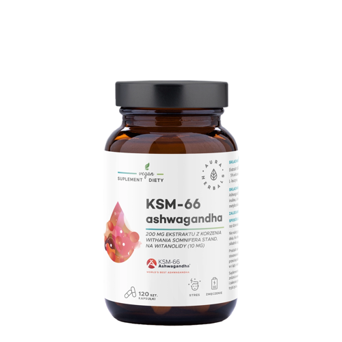 Aura Herbals - Ashwagandha KSM-66 Wurzel 200 mg - Kapseln - 120 Stück.