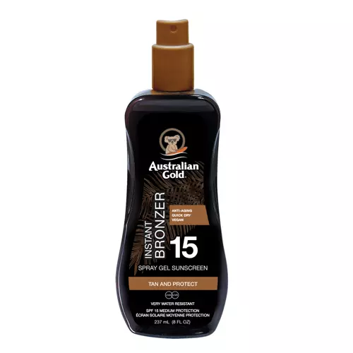 Australian Gold - Spray Gel with Bronzer SPF15 - Spray-Bräunungsgel mit natürlichem Bronzer - 100ml