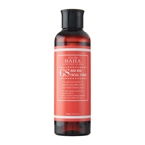 Cos De BAHA - GS AHA BHA Facial Toner - Reinigendes Gesichtswasser mit AHA- und BHA-Säuren - 200ml