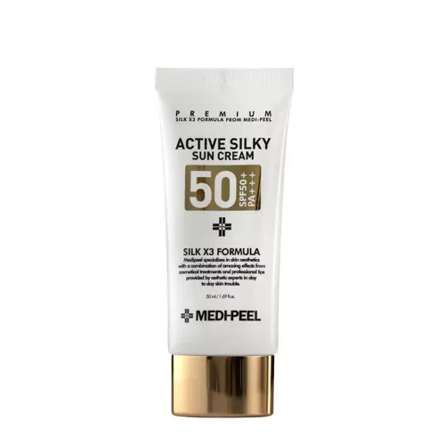 Medi-Peel - Active Silky Sun Cream SPF50+ PA+++ - Anti-Falten Gesichtscreme mit Filter und Peptiden - 50ml