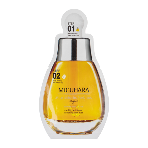 Miguhara - 2Step Whitening Mask Pack Origin - Aufhellende Tuchmaske - 1.7ml + 25ml