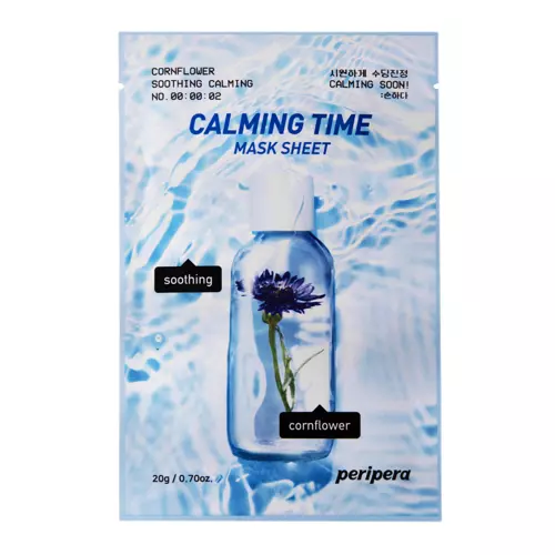 Peripera - Calming Time Mask Sheet Cornflower Soothing Calming - Lindernde Tuchmaske mit Kornblume - 20g