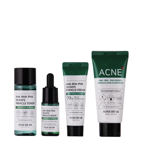 Some By Mi - AHA BHA PHA 30 Days Miracle AC SOS Kit - Akne Haut Kosmetik Set