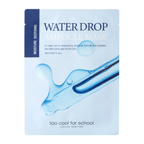 Too Cool for School - Drop Ampoule Mask Sheet Water Drop - Feuchtigkeitsspendende Gesichtsmaske in einem Tuch - 1pc/20g