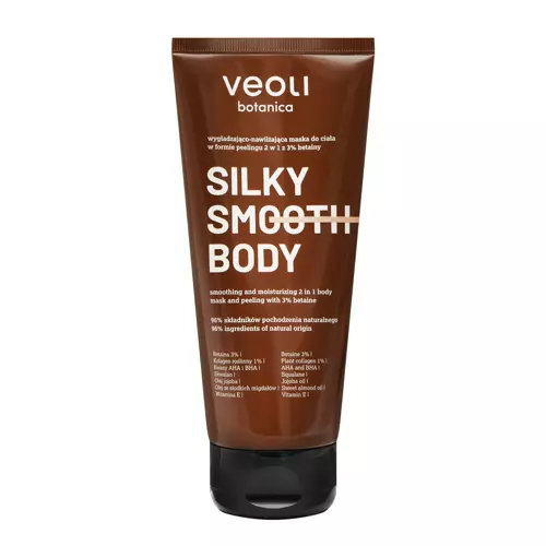 Veoli Botanica - Silky Smooth Body - Glättende und feuchtigkeitsspendende Körpermaske in Form eines Peelings 2in1 - 180ml