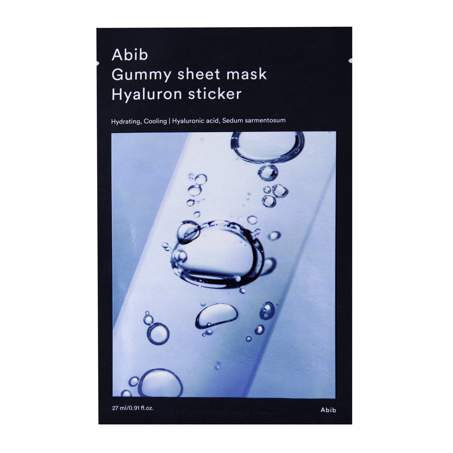 Abib - Gummy Sheet Mask Hyaluron Sticker - Feuchtigkeitsspendende und elastifizierende Tuchmaske - 27ml