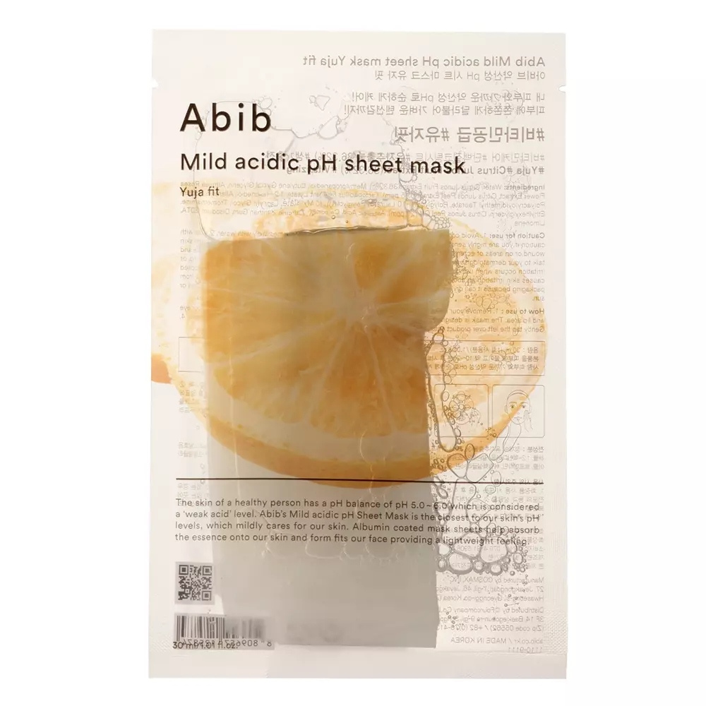 Abib - Mild Acidic pH Sheet Mask Yuja Fit - Revitalisierende Tuchmaske- 30ml