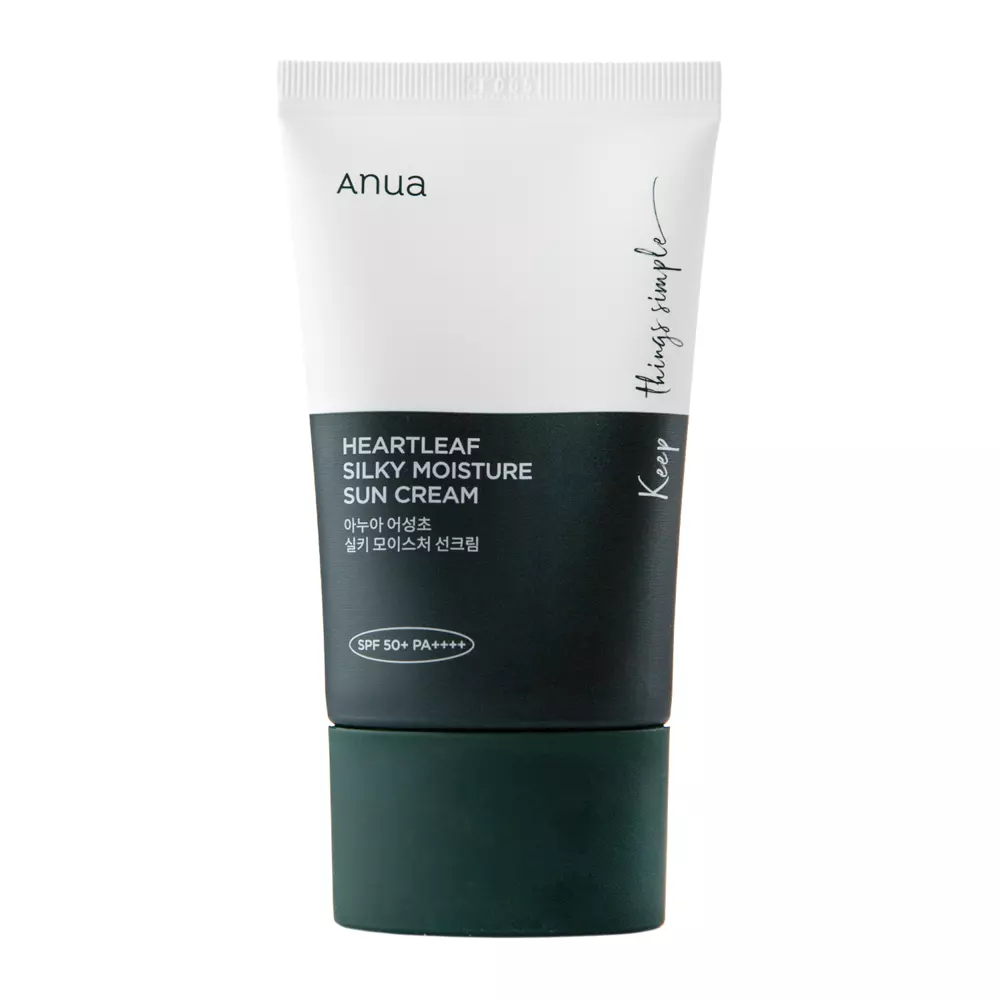 Anua - Heartleaf Silky Moisture Sun Cream SPF50+/PA++++ - feuchtigkeitsspendende Gesichtscreme mit Filter - 50ml