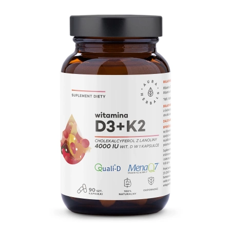 Aura Herbals - Vitamin D3 4000 IU + K2 - Kapseln - 90 Stk