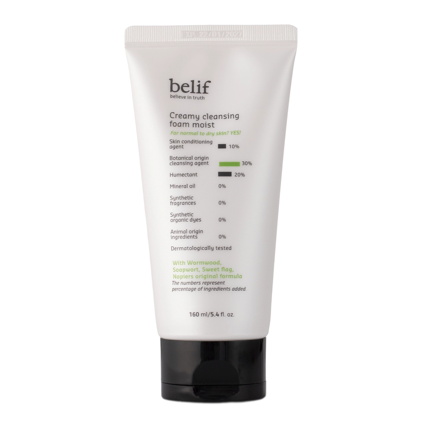 Belif - Creamy Cleansing Foam Moist - Cremiger Reinigungsschaum - 160ml