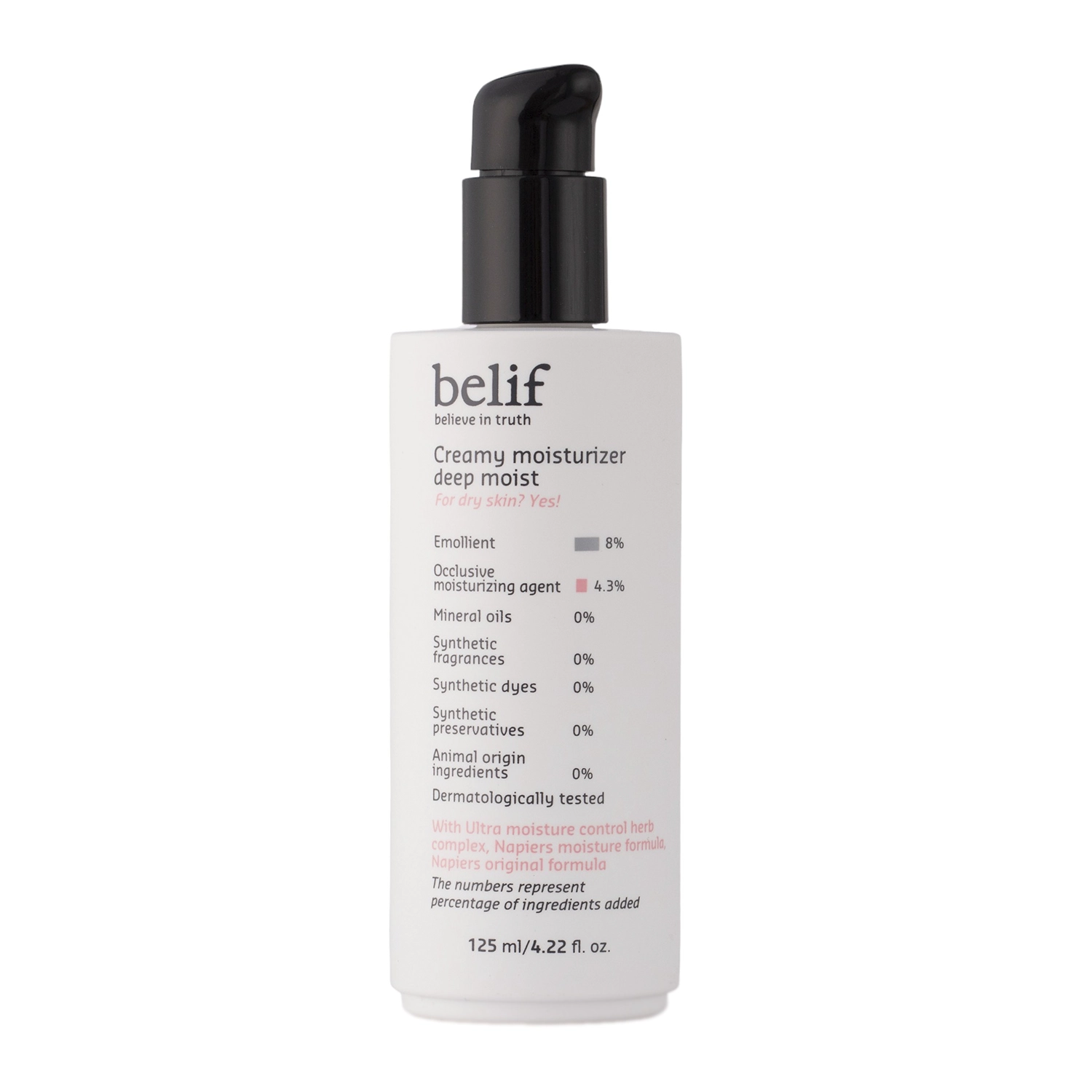 Belif - Creamy Moisturizer Deep Moist - Intensiv feuchtigkeitsspendende Creme für Gesicht und Dekolleté - 125ml