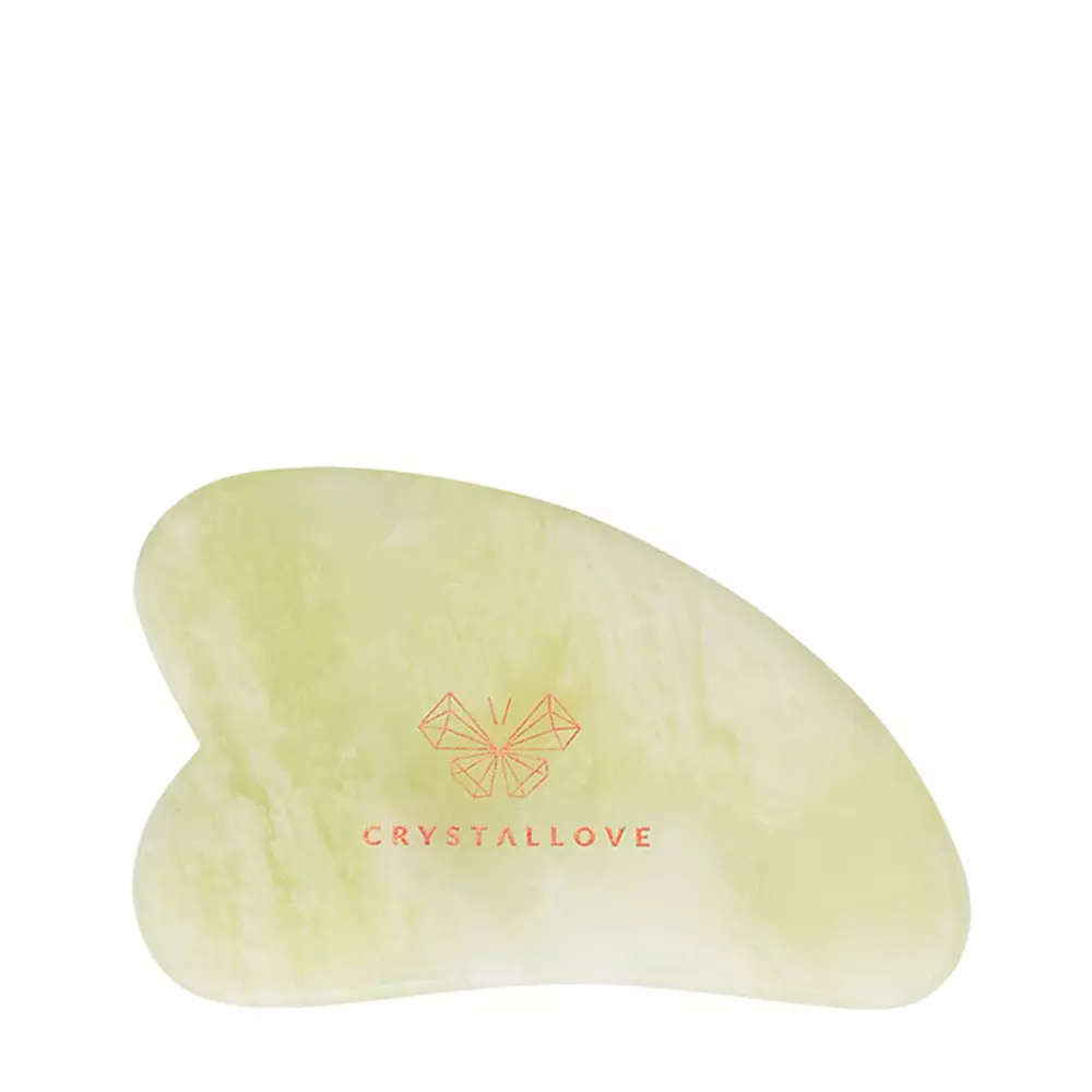 Crystallove - Gua Sha-Gesichtsmassageplatte aus Jadeit