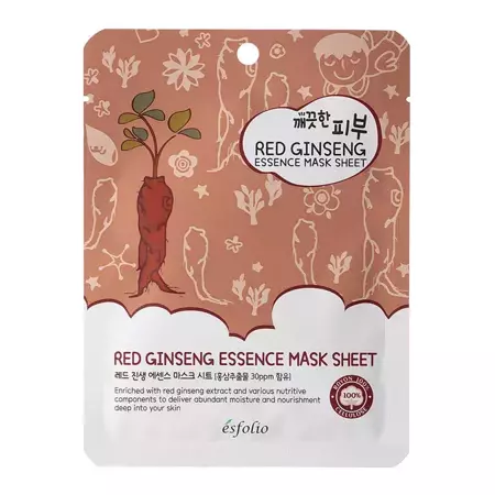 Esfolio - Pure Skin Red Ginseng Essence Mask Sheet - Gesichtsmaske mit rotem Ginseng-Extrakt- 25ml