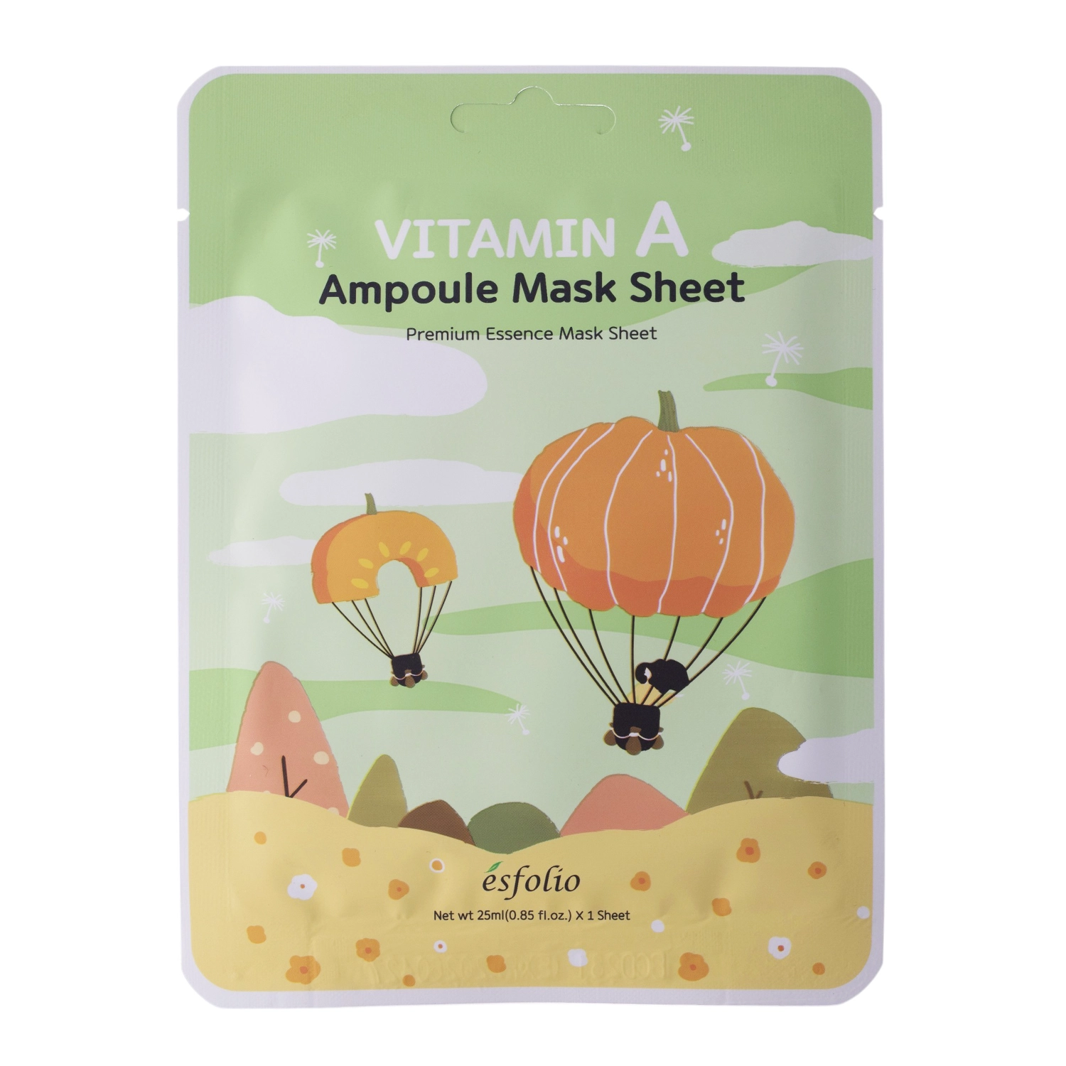 Esfolio - Vitamin A Ampoule Mask Sheet - Erfrischende Maske mit Kürbisextrakt - 25ml