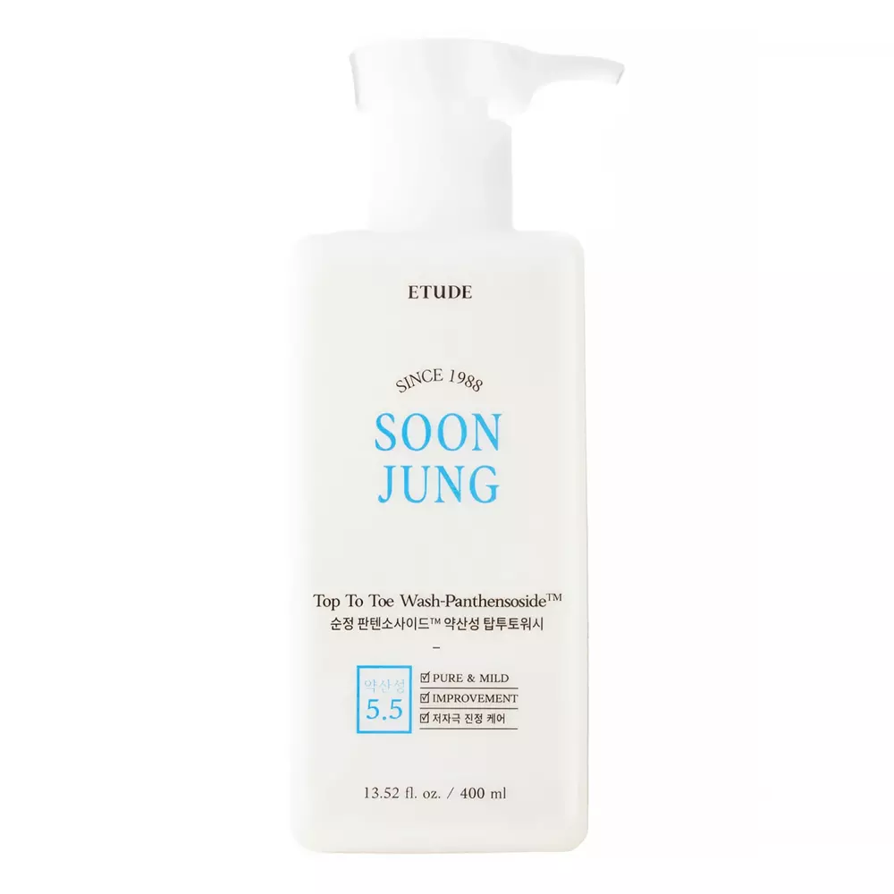 Etude House - SoonJung Panthensoside Top To Toe Wash - Sanfte Gesichts- und Körperreinigung - 400ml