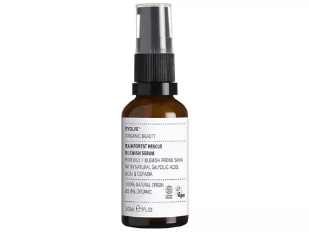 Evolve Organic Beauty - Rainforest Rescue Blemish Serum - Serum für das Gesicht, das zu Ekzemen und verstopften Verbindungen neigt - 30ml