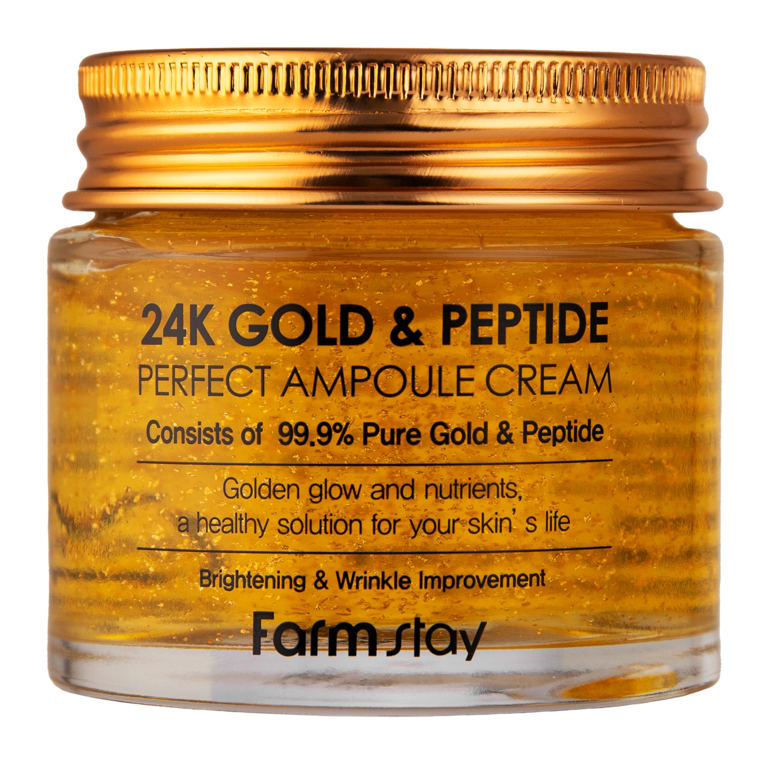 Farmstay - 24K Gold & Peptide Perfect Ampoule Cream - Gesichtsampulle mit Peptiden - 80ml