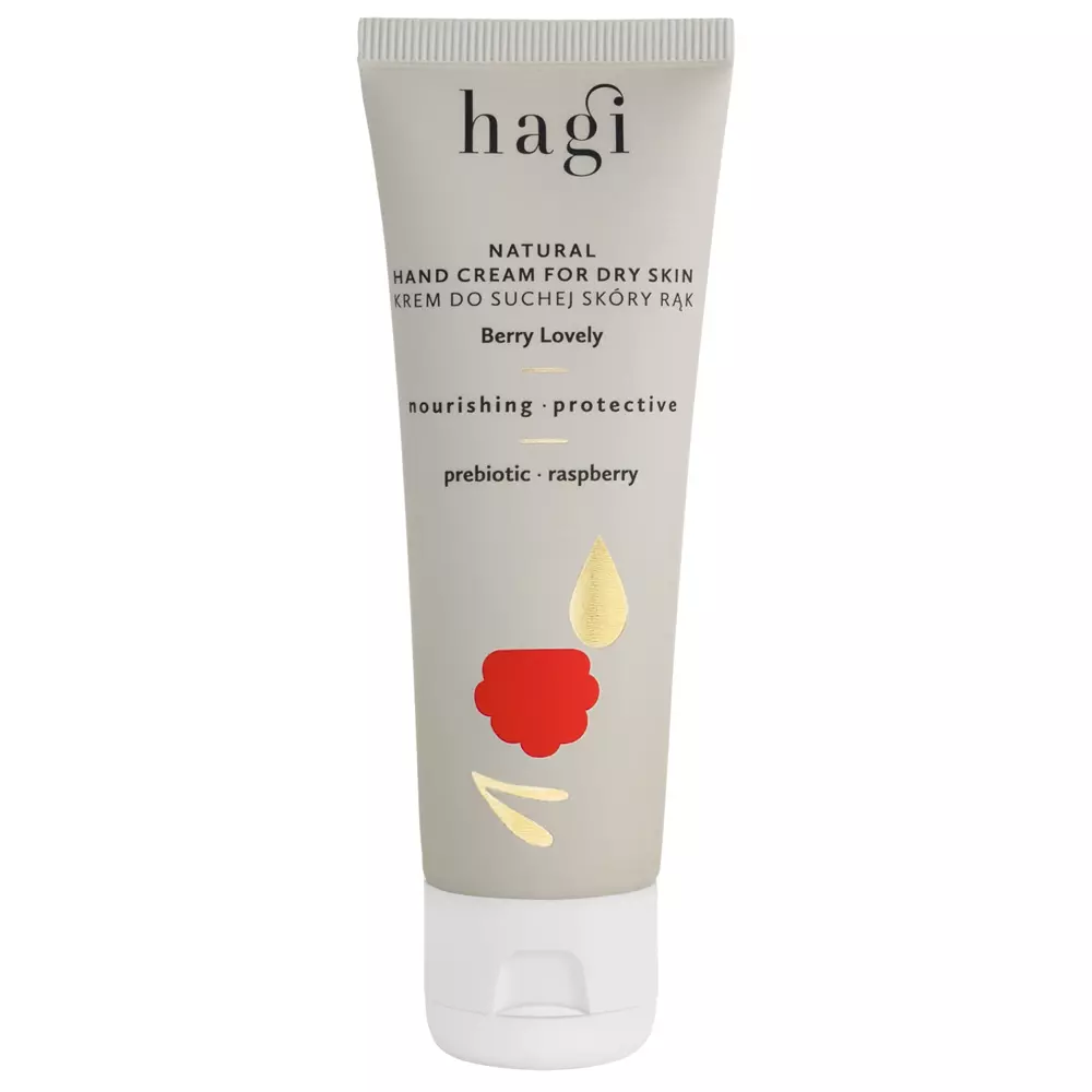 Hagi - Natural Hand Cream for Dry Skin  - Creme für trockene Hände - Himbeer-Custard - 50ml 