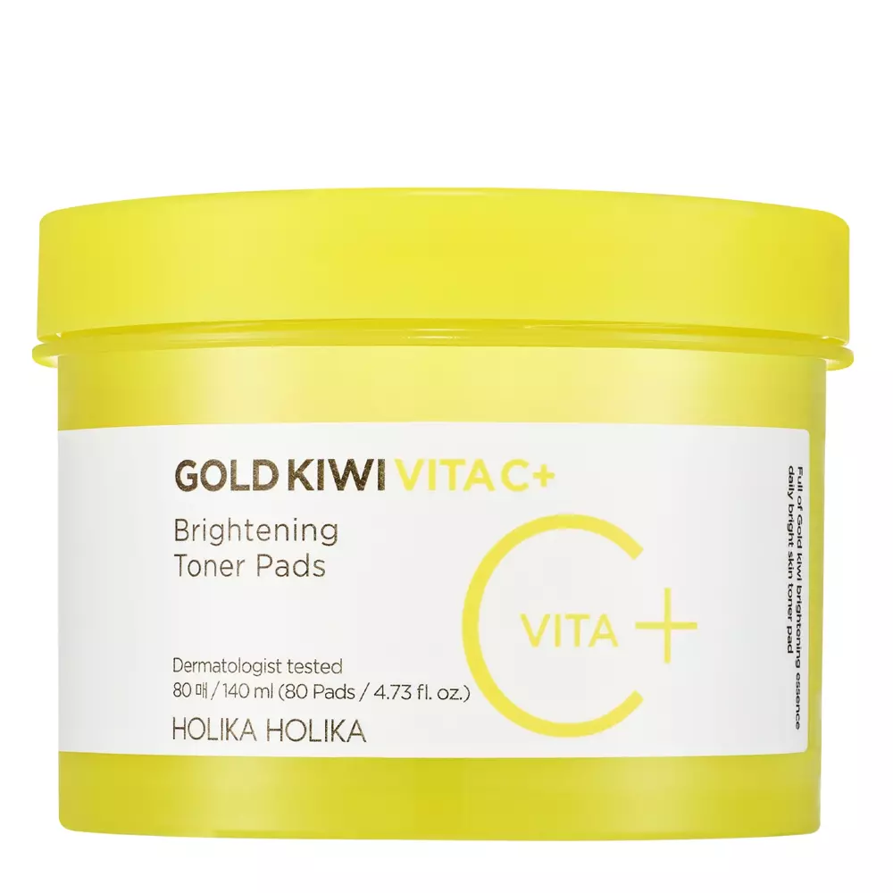Holika Holika - Gold Kiwi Vita C Plus Brightening Toner Pad - Aufhellende Toner Pads - 80 Stück 