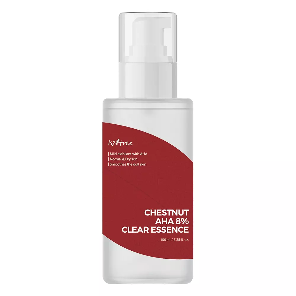 Isntree Set - Chestnut AHA 8% Clear Essence - Gesichtsessenz mit Milch- und Glykolsäure - 100ml