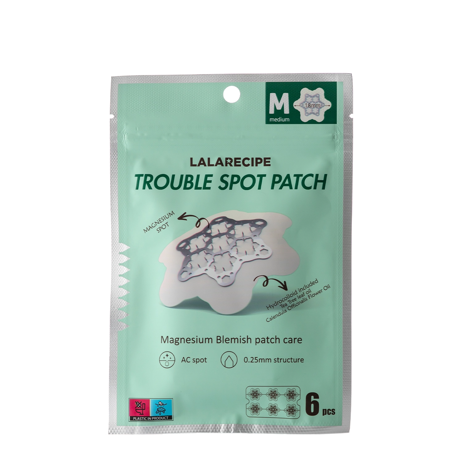 LalaRecipe - Trouble Spot Patch - Hydrokolloid Pflaster für Unvollkommenheiten - Medium - 6pcs