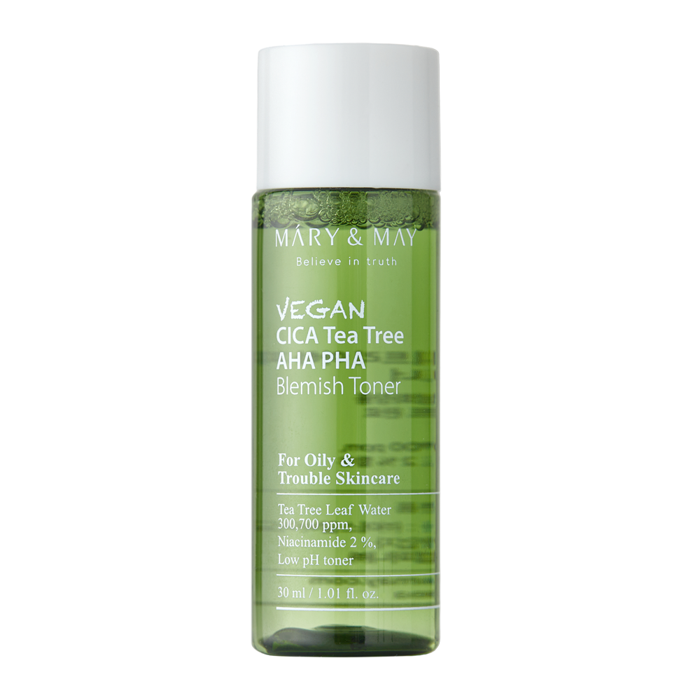 Mary&May - Vegan CICA Tea Tree AHA PHA Toner - Veganes Säure Gesichtswasser - 30ml