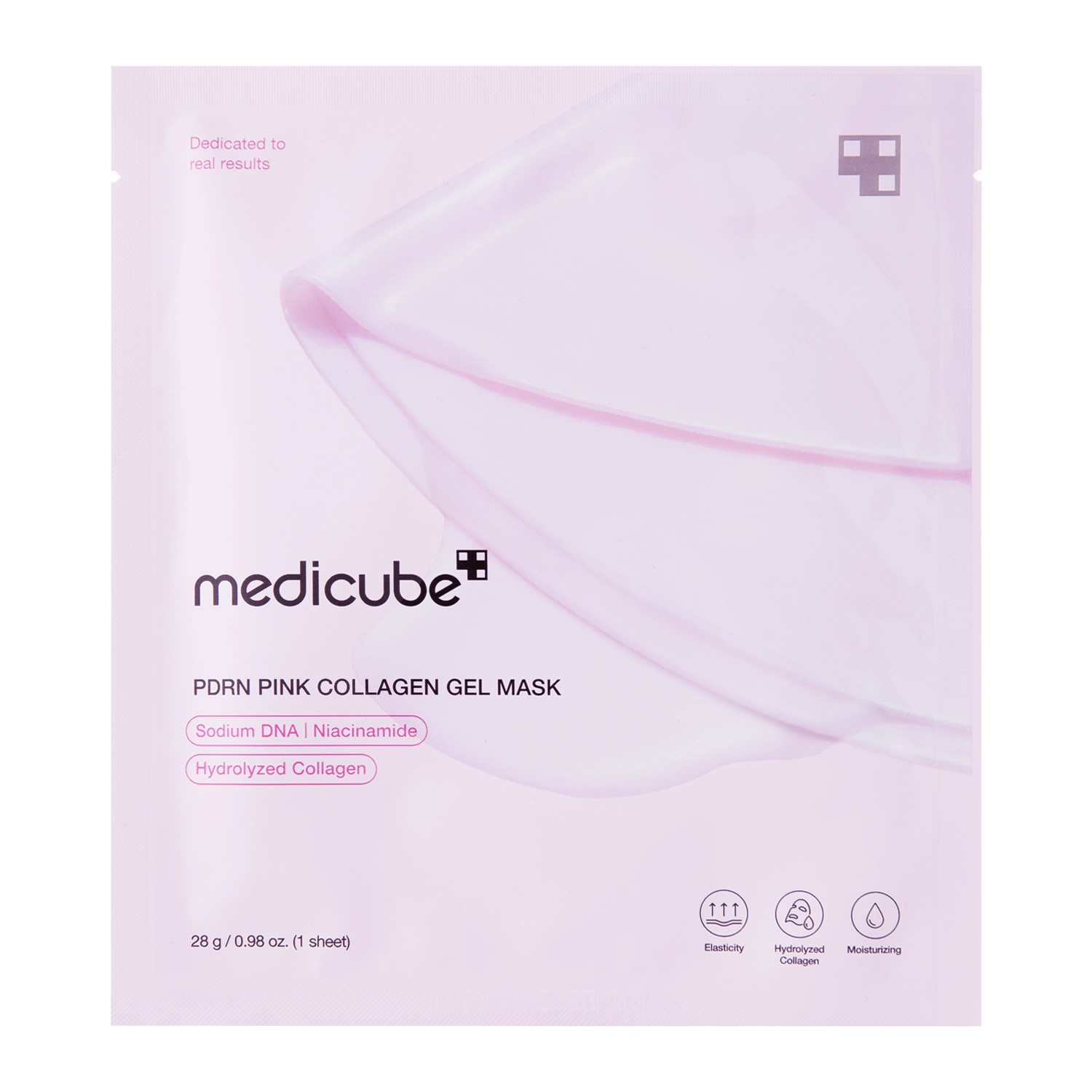 Medicube - PDRN Pink Collagen Jelly Gel Mask - Straffende Hydrogel-Gesichtsmaske - 1 Stück/28g