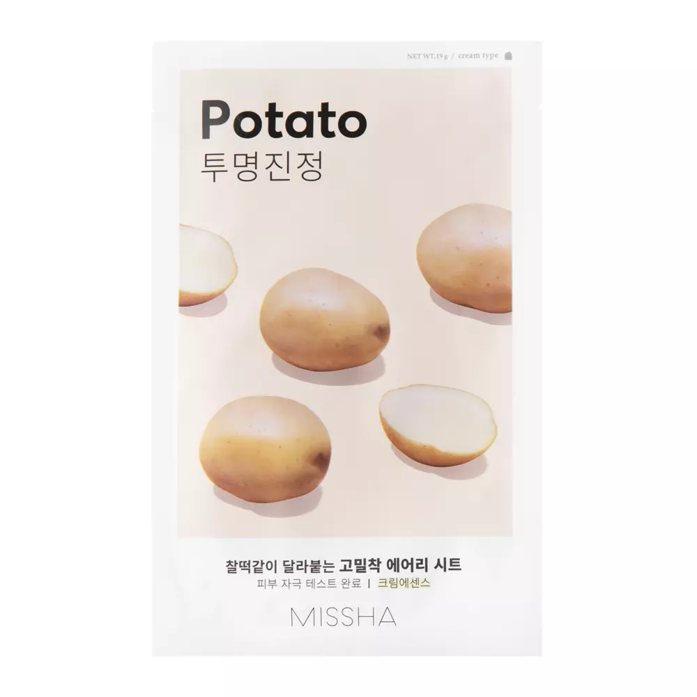 Missha - Airy Fit Sheet Mask - Potato - Lindernde und aufhellende Tuchmaske - 19g