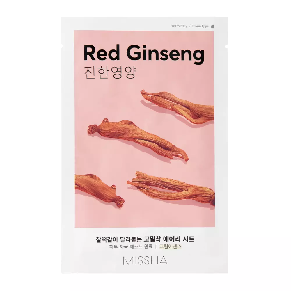 Missha - Airy Fit Sheet Mask - Roter Ginseng - Nährende Tuchmaske - 19g