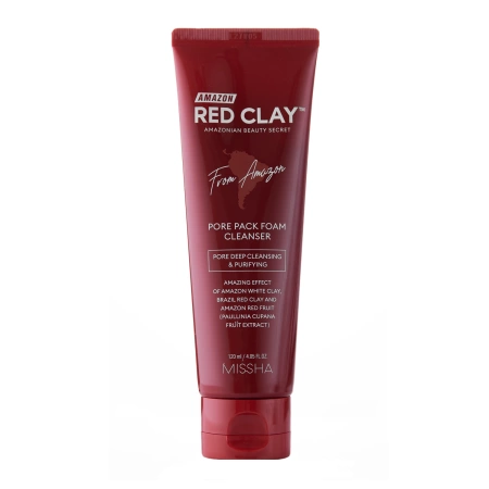 Missha - Amazon Red Clay™ Pore Pack Foam Cleanser - Reinigender Gesichtsreinigungsschaum - 120ml