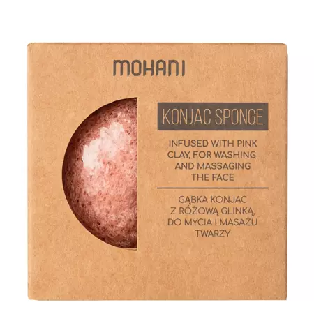 Mohani - Natürlicher Konjac-Gesichtswaschschwamm mit rosa Tonerde