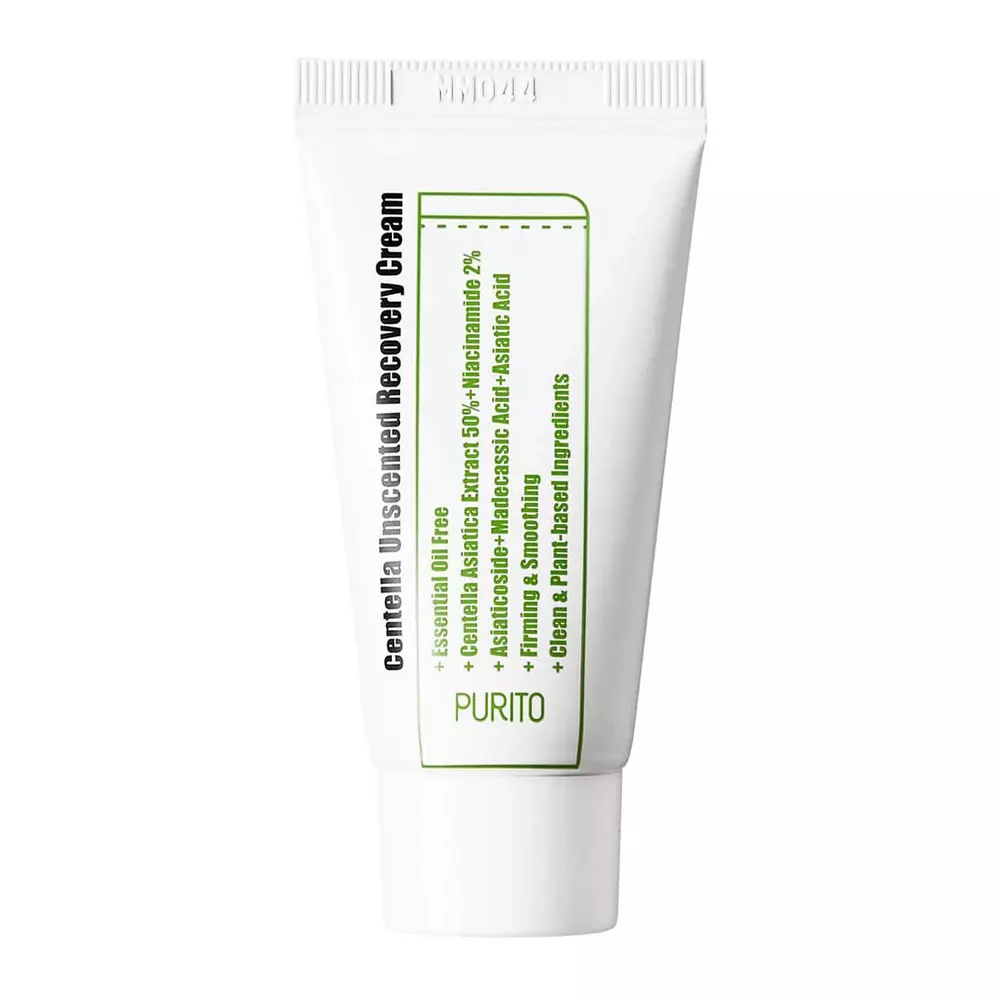 Purito - Centella Unscented Recovery Cream Mini - Parfümfreie Regenerationscreme auf Basis von Centella Asiatica - 12ml