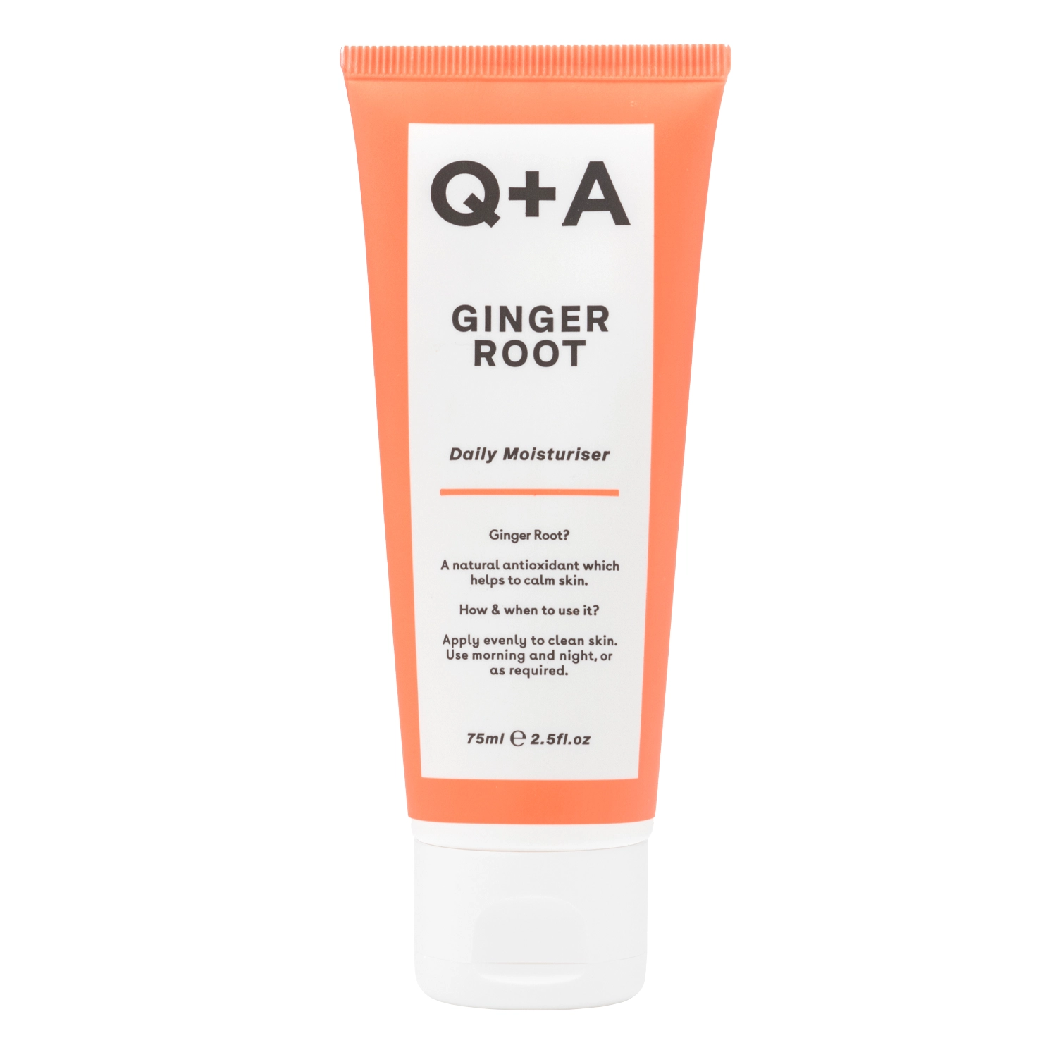 Q+A - Ginger Root - Daily Moisturiser - Antibakterielle Gesichtscreme mit Ingwer - 75ml