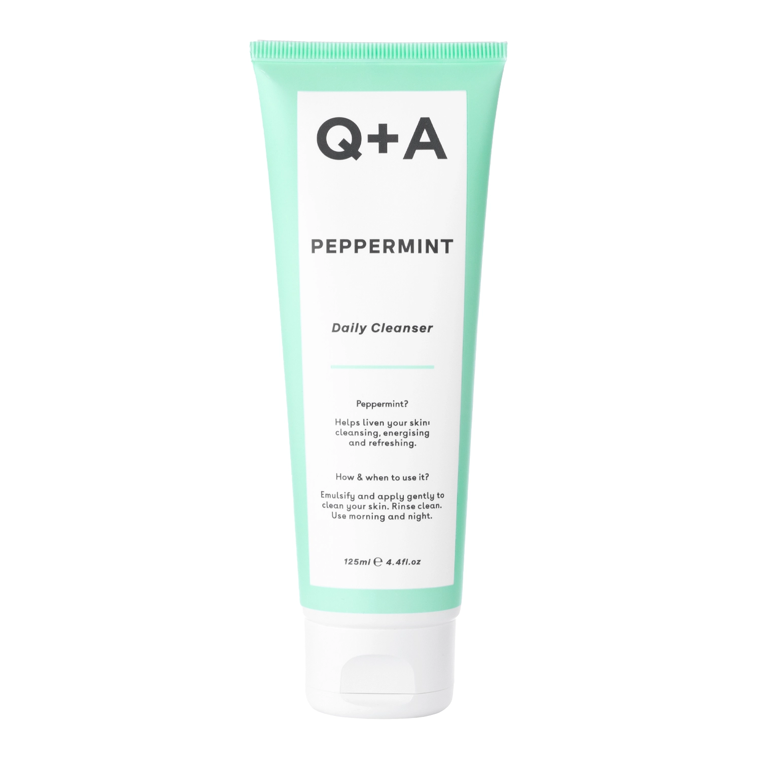 Q+A - Peppermint - Daily Cleanser -Linderndes und reinigendes Gesichtsreinigungsgel mit Pfefferminze- 125ml