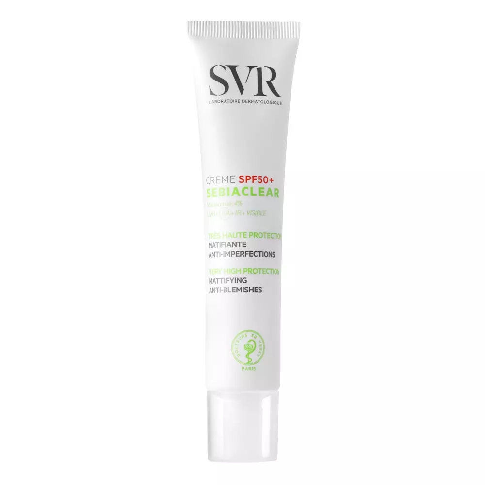 SVR - Sebiaclear Creme SPF50 - Mattierende Schutzcreme für zu Akne neigende Haut - 40ml