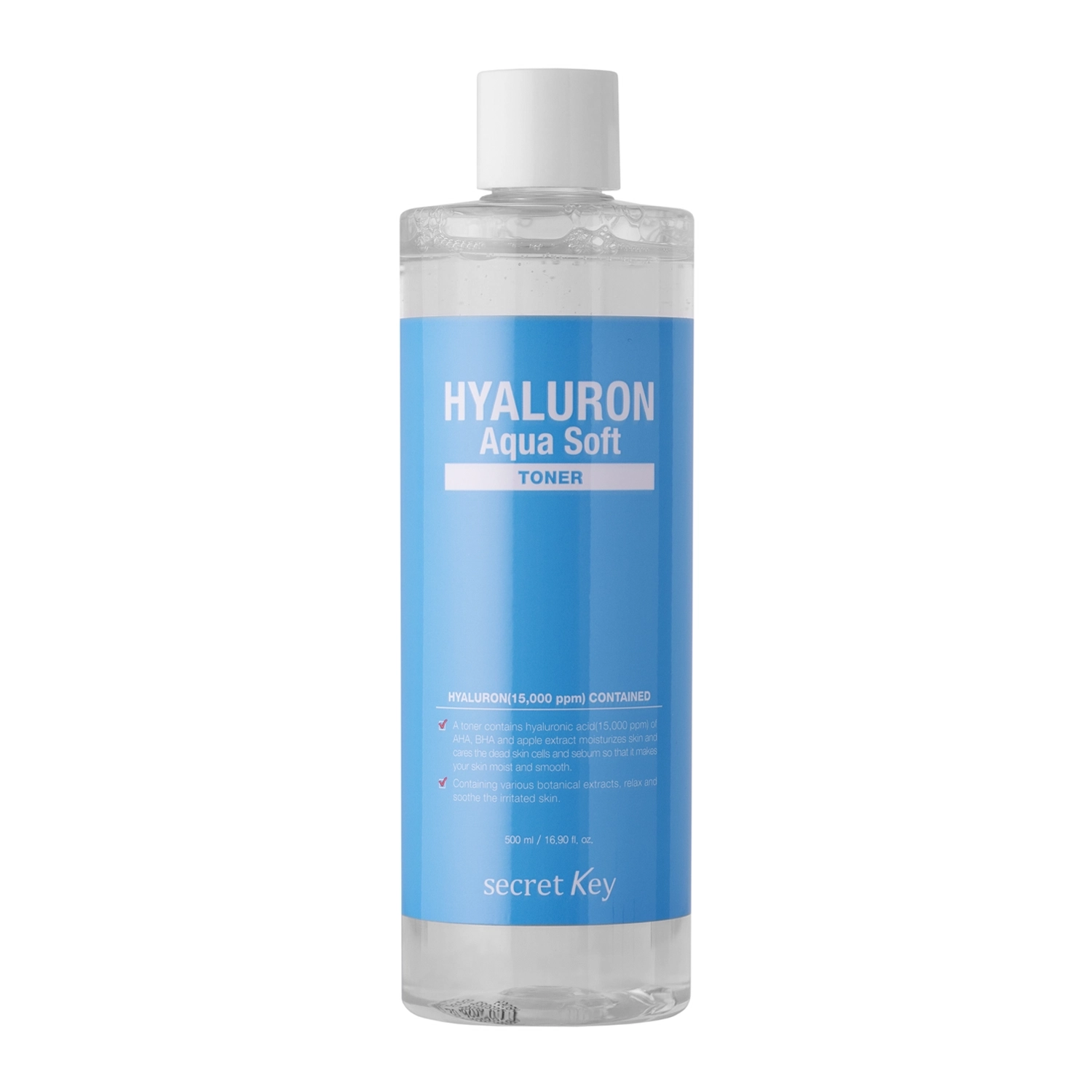 Secret Key - Hyaluron Aqua Soft Toner - Feuchtigkeitsspendendes Gesichtswasser mit Hyaluronsäure - 500ml