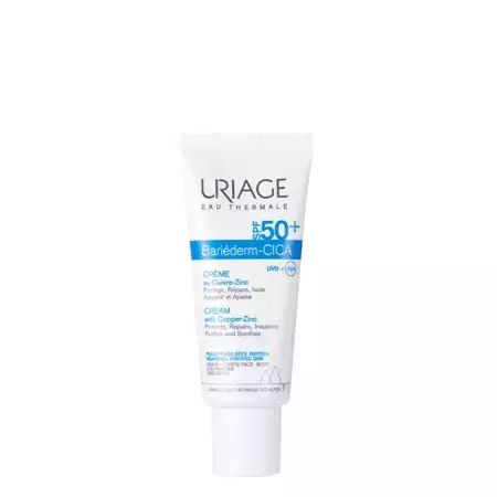 Uriage - Bariederm Cica Creme SPF50 - Schutzcreme mit Kupfer und Zink für Hautschäden - 40ml