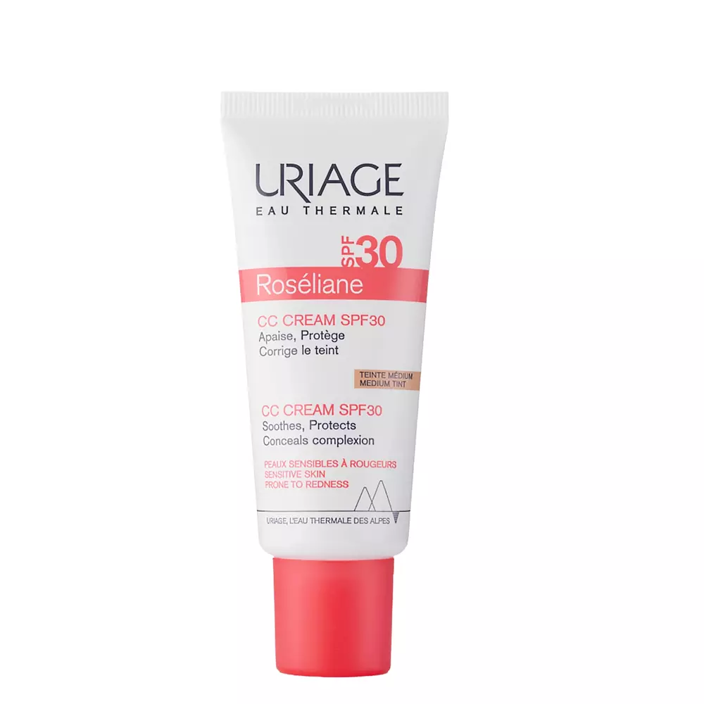 Uriage - Roseliane CC Crème SPF30 - Korrigierende Schutzcreme für vaskuläre Haut - Teinte Medium - 40ml