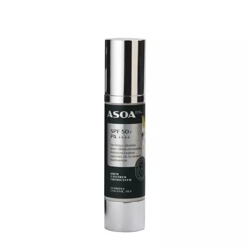 Asoa - Gesichtscreme mit chemischem Sonnenschutz SPF50/PA+++ - 50 ml