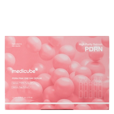 Medicube - PDRN Pink One Day Serum - Ein-Tages-Feuchtigkeitsserum mit Kollagen und PDRN - 10 Stück x 1,5 ml 