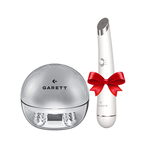 Garett Beauty – Pretty Face + Glow Eye – Set für Gesichtsmassage und Augenpartie – Silver+White