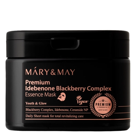 Mary&May - Premium Idebenon Blackberry Complex Essence Mask - Gesichtsmasken-Set - 20 Stück.