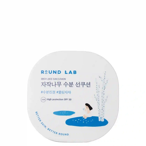 Round Lab - Birch Juice Moisturizing Sun Cushion SPF50 - Feuchtigkeitsspendende Sonnencreme mit Birkensaft - 15g