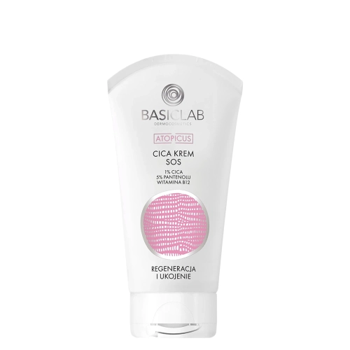BasicLab - Dermokosmetik Atopicus CICA SOS-Creme für ultrauempfindliche Haut, 1% CICA, 5% Panthenol, Vitamin B12 - 75ml