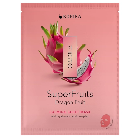 KORIKA - Superfruits Calming Sheet Mask Dragon Fruit – Beruhigende Tuchmaske fürs Gesicht – 1 Stk./25g