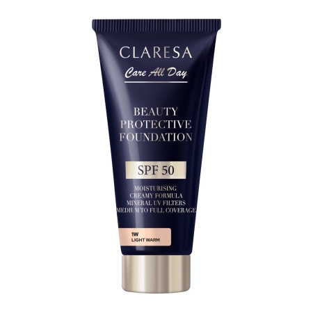 Claresa - Beauty Protective Foundation SPF 50 - Feuchtigkeitsspendende Foundation mit SPF 50 - 1W Light Warm - 30ml
