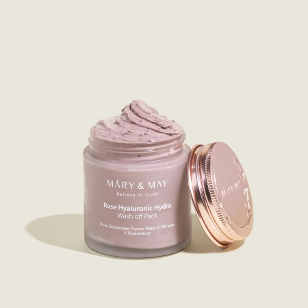 Mary&May - Rose Hyaluronic Hydra Wash off Pack - Feuchtigkeitsspendende Lehm-Maske - 125g