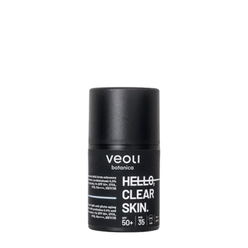 Veoli Botanica - Hello, Clear Skin - Leichte Breitspektrum-Anti-Aging-Schutzcreme SPF 50+, UVA, UVB, PA++++, HEV/IR - 50ml