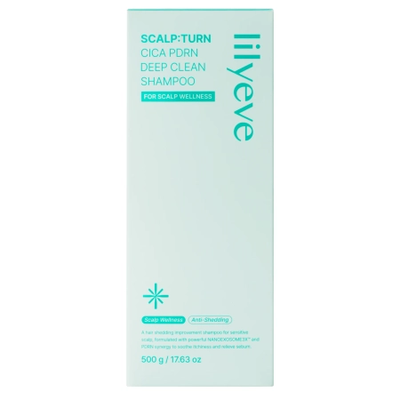 lilyeve – Scalp:Turn Cica PDRN Deep Clean Shampoo – Beruhigendes und reinigendes Shampoo für Haare und Kopfhaut – 500 g